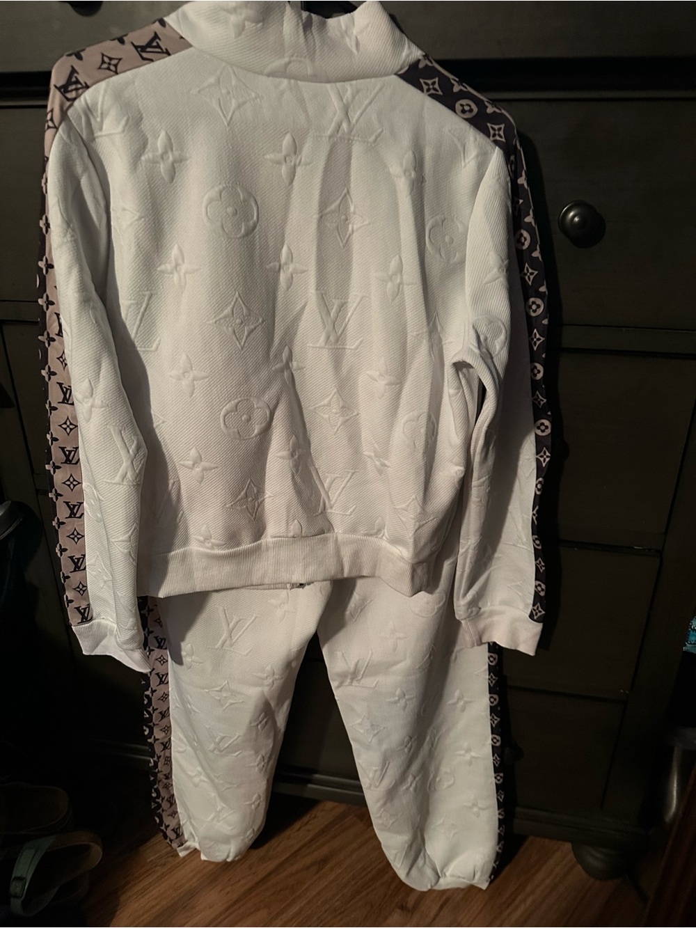 White Monogram Track Jacket & Joggers Set - Picture 8 of 10